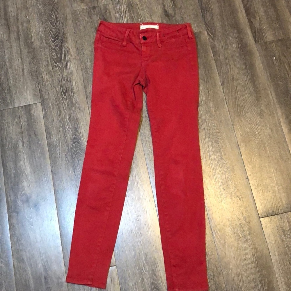 Red Denim Leggings